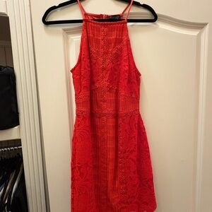 Elegant Red Lace Dress